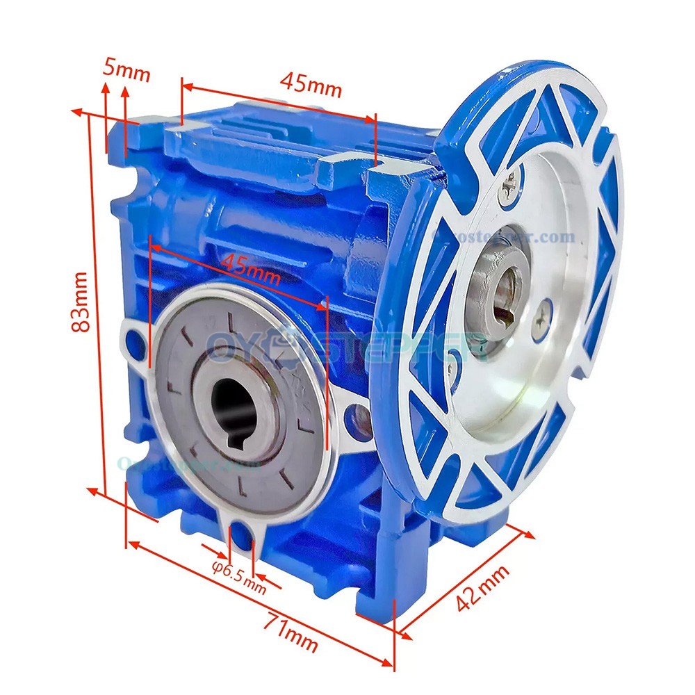 NMRV025 Worm Gearbox Speed Reducer 56B14 Gear Ratio 10:1/20:1/30:1/40:1/50:1/60:1