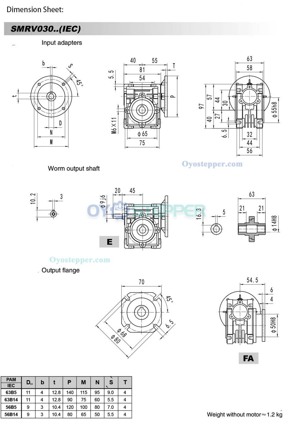RV030 Round Worm Gearbox Speed Reducer Ratio 5:1 10:1 20:1 30:1 40:1 50:1 :60:1 80:1 Input 11mm B14/B5