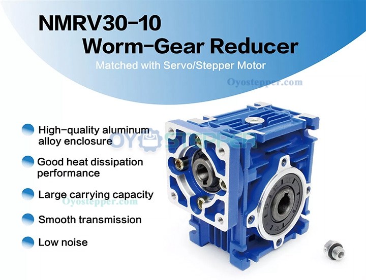 NMRV030 Worm Gearbox Speed Reducer 10:1 15:1 20:1 25:1 30:1 40:1 for Nema23 Stepper Motor / Servo Motor