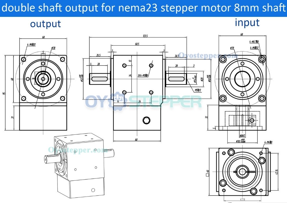NEMA23 Right Angle Commutator Bevel Gearbox Ratio 90 Degree 2:1/3:1/5:1 Gear Reducer Planetary Commutator NEMA23 Right Angle Commutator Bevel Gearbox Ratio 90 Degree 2:1/3:1/5:1 Gear Reducer Planetary Commutator