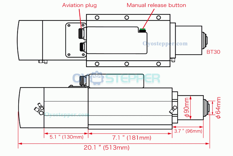 4.5KW BT30 ATC Spindle Motor & VFD Kit Air Cooled Spindle with 5.5KW Variable Frequency Drive 4.5KW BT30 ATC Spindle Motor & VFD Kit Air Cooled Spindle with 5.5KW Variable Frequency Drive