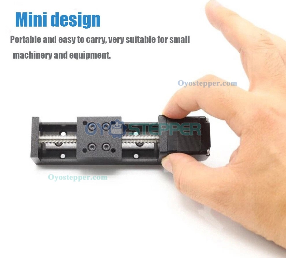 Mini CNC Slide Table Motorized Linear Stage 1mm Pitch 0.07Nm with NEMA11 Stepper Motor Kit Mini CNC Slide Table Motorized Linear Stage 1mm Pitch 0.07Nm with NEMA11 Stepper Motor Kit