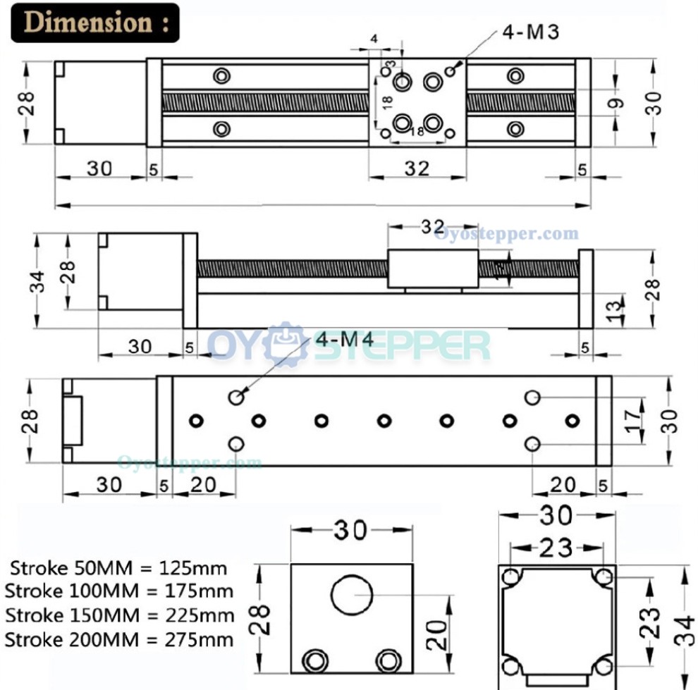 Mini Motorized Linear Translation Stage CNC Sliding Table with Neme 11 Stepper Motor & TB6600 Drver Kit