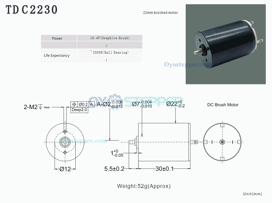 9V / 24V Electric Coreless Motor Strong Magnetic DC Coreless Brushed Motor