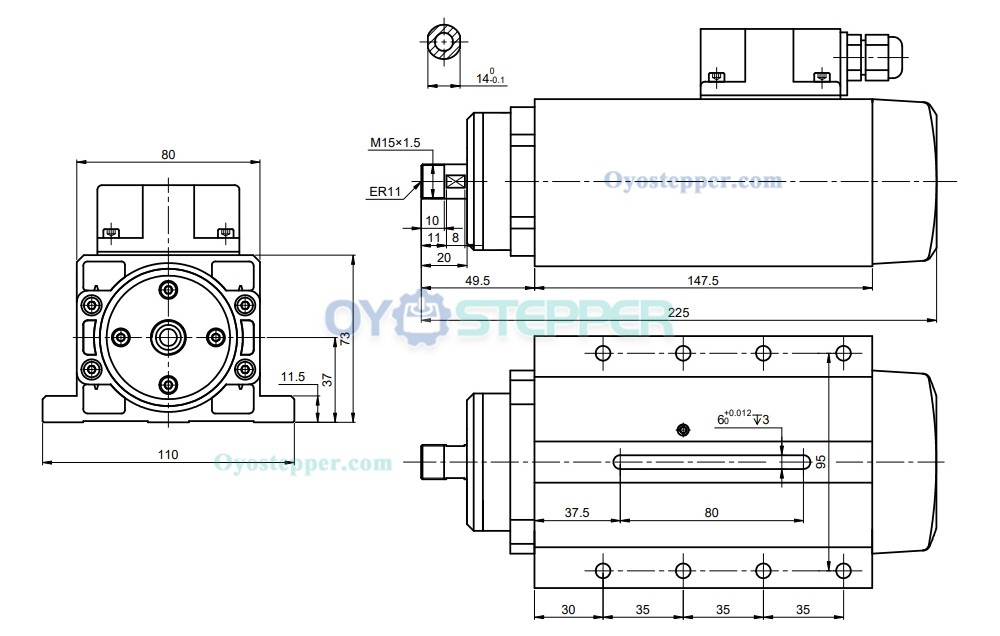 1.5KW CNC Air Cooled Spindle Motor 24000RPM 400Hz ER11+ 2HP VFD Variable Frequency Drive Inverter Kit