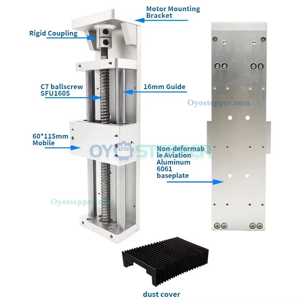 XYZ Axis CNC Sliding Table Linear Rail Guide Slide Stage Linear Motion Guide Fit Nema 23/34 XYZ Axis CNC Sliding Table Linear Rail Guide Slide Stage Linear Motion Guide Fit Nema 23/34