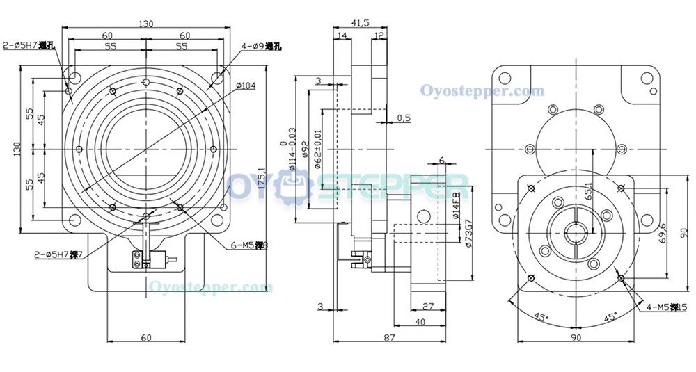 Hollow Rotating Platform Gearbox ratio 10:1 18:1 for 86mm NEMA34 Stepper Motor