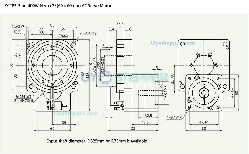 Hollow Rotary Actuator Hollow Rotating Platform Gearbox for 400W AC Servo Motor