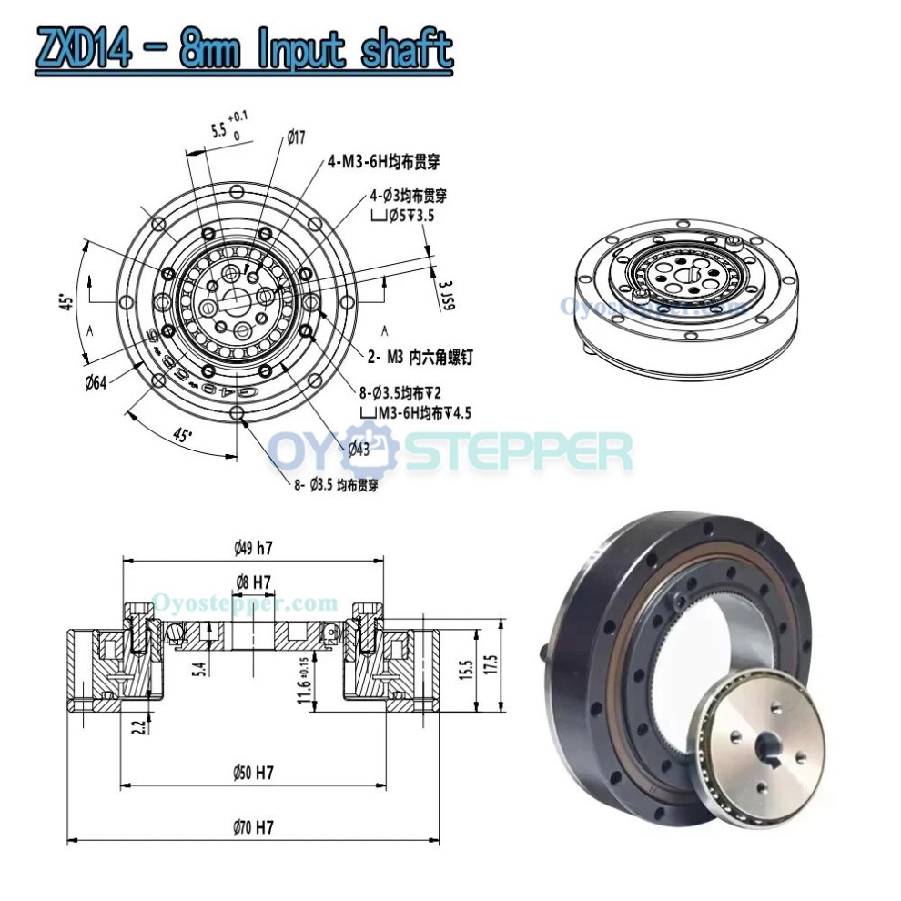 Buy ZXD/ZXZ Series Mini Harmonic Drive Ratio 30:1-100:1 Harmonic