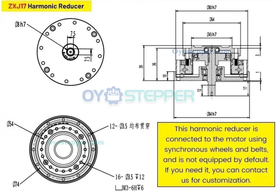 ZXJ Series Harmonic Drive Gearbox Speed Reducer Ratio 30:1-100:1 Input Shaft Type 30 Arcsec ZXJ Series Harmonic Drive Gearbox Speed Reducer Ratio 30:1-100:1 Input Shaft Type 30 Arcsec