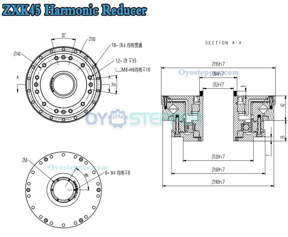 Buy ZXK Series Hollow Type Harmonic Drive Ratio 100:1/160:1
