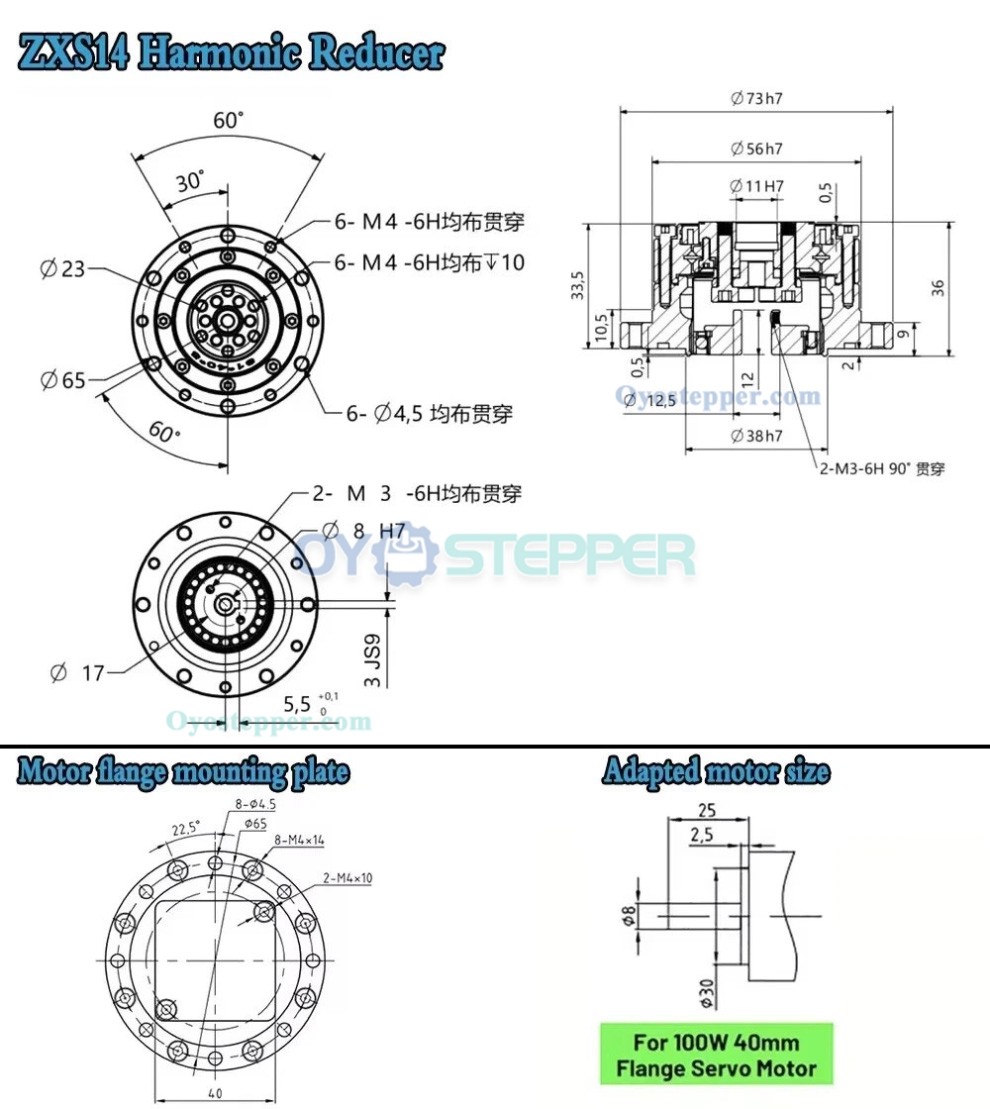 ZXS Series Harmonic Drive Gearbox Cup Type Ratio 30:1-160:1 Harmonic Gear Reducer for Stepper/ Servo Motor ZXS Series Harmonic Drive Gearbox Cup Type Ratio 30:1-160:1 Harmonic Gear Reducer for Stepper/ Servo Motor