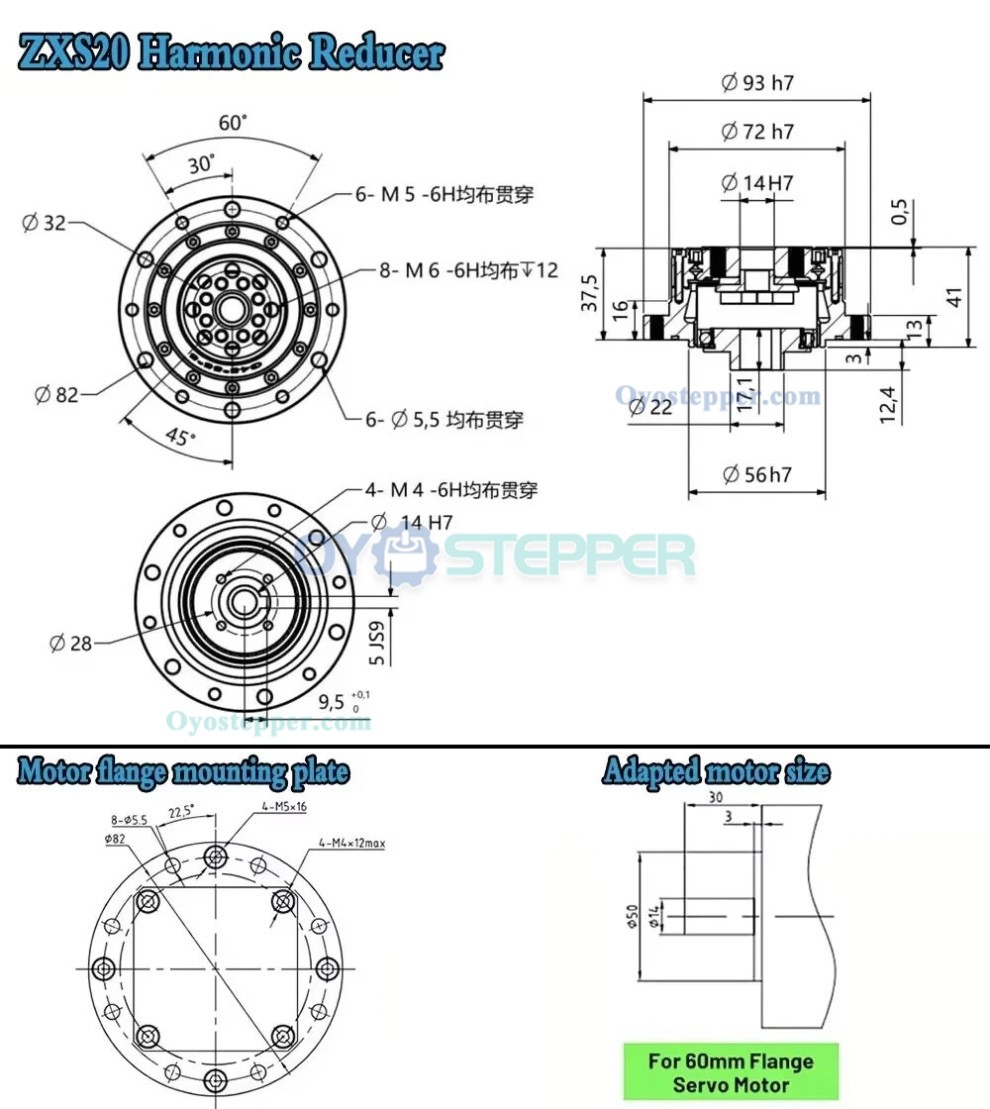 ZXS Series Harmonic Drive Gearbox Cup Type Ratio 30:1-160:1 Harmonic Gear Reducer for Stepper/ Servo Motor ZXS Series Harmonic Drive Gearbox Cup Type Ratio 30:1-160:1 Harmonic Gear Reducer for Stepper/ Servo Motor