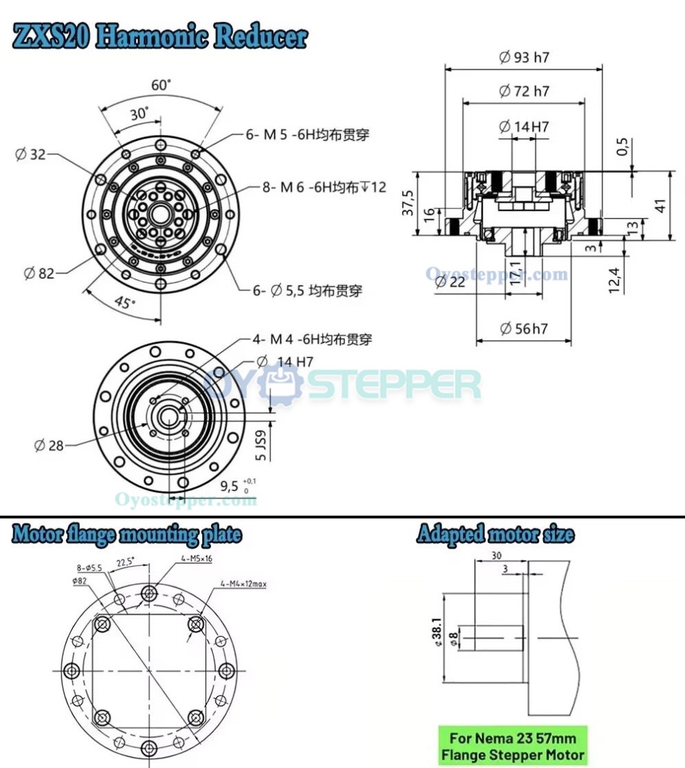 ZXS Series Harmonic Drive Gearbox Cup Type Ratio 30:1-160:1 Harmonic Gear Reducer for Stepper/ Servo Motor ZXS Series Harmonic Drive Gearbox Cup Type Ratio 30:1-160:1 Harmonic Gear Reducer for Stepper/ Servo Motor