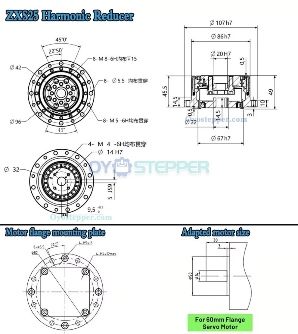 ZXS Series Harmonic Drive Gearbox Cup Type Ratio 30:1-160:1 Harmonic Gear Reducer for Stepper/ Servo Motor ZXS Series Harmonic Drive Gearbox Cup Type Ratio 30:1-160:1 Harmonic Gear Reducer for Stepper/ Servo Motor