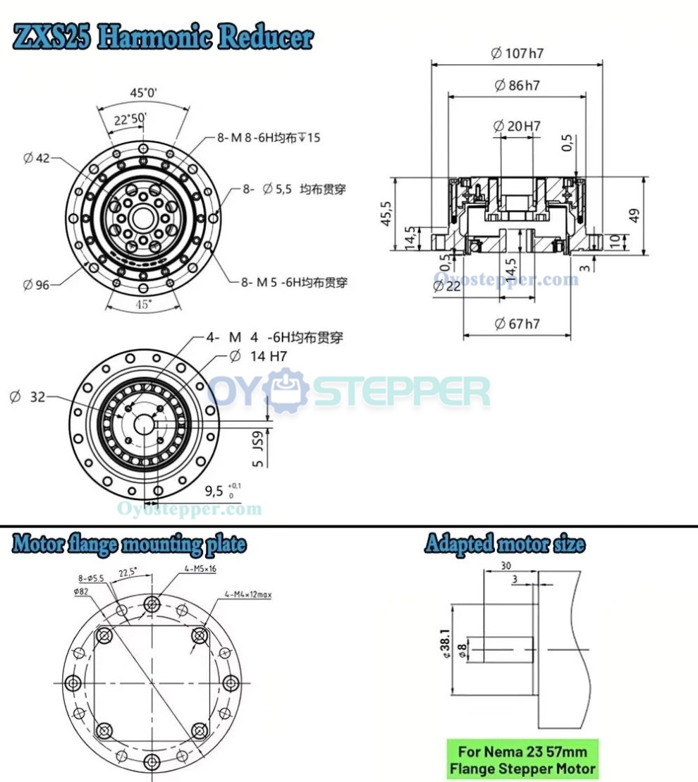 ZXS Series Harmonic Drive Gearbox Cup Type Ratio 30:1-160:1 Harmonic Gear Reducer for Stepper/ Servo Motor ZXS Series Harmonic Drive Gearbox Cup Type Ratio 30:1-160:1 Harmonic Gear Reducer for Stepper/ Servo Motor