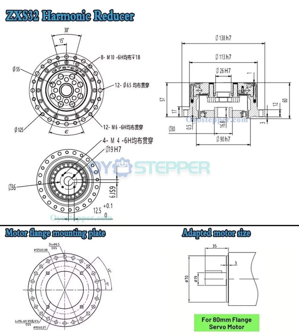 ZXS Series Harmonic Drive Gearbox Cup Type Ratio 30:1-160:1 Harmonic Gear Reducer for Stepper/ Servo Motor ZXS Series Harmonic Drive Gearbox Cup Type Ratio 30:1-160:1 Harmonic Gear Reducer for Stepper/ Servo Motor