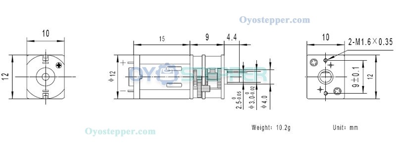 2.4V 5V Mini DC Gear Motor Permanent Magnet Brush PM DC Motor 0.5kg.cm 12mm*24mm