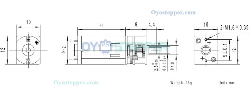 6V 12V PMDC Brushed Motor Brush DC Gear Motor Spur Gearbox 0.5kg.cm