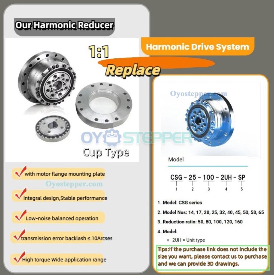 ZXS Series Harmonic Drive Gearbox Cup Type Ratio 30:1-160:1 Harmonic Gear Reducer for Stepper/ Servo Motor ZXS Series Harmonic Drive Gearbox Cup Type Ratio 30:1-160:1 Harmonic Gear Reducer for Stepper/ Servo Motor