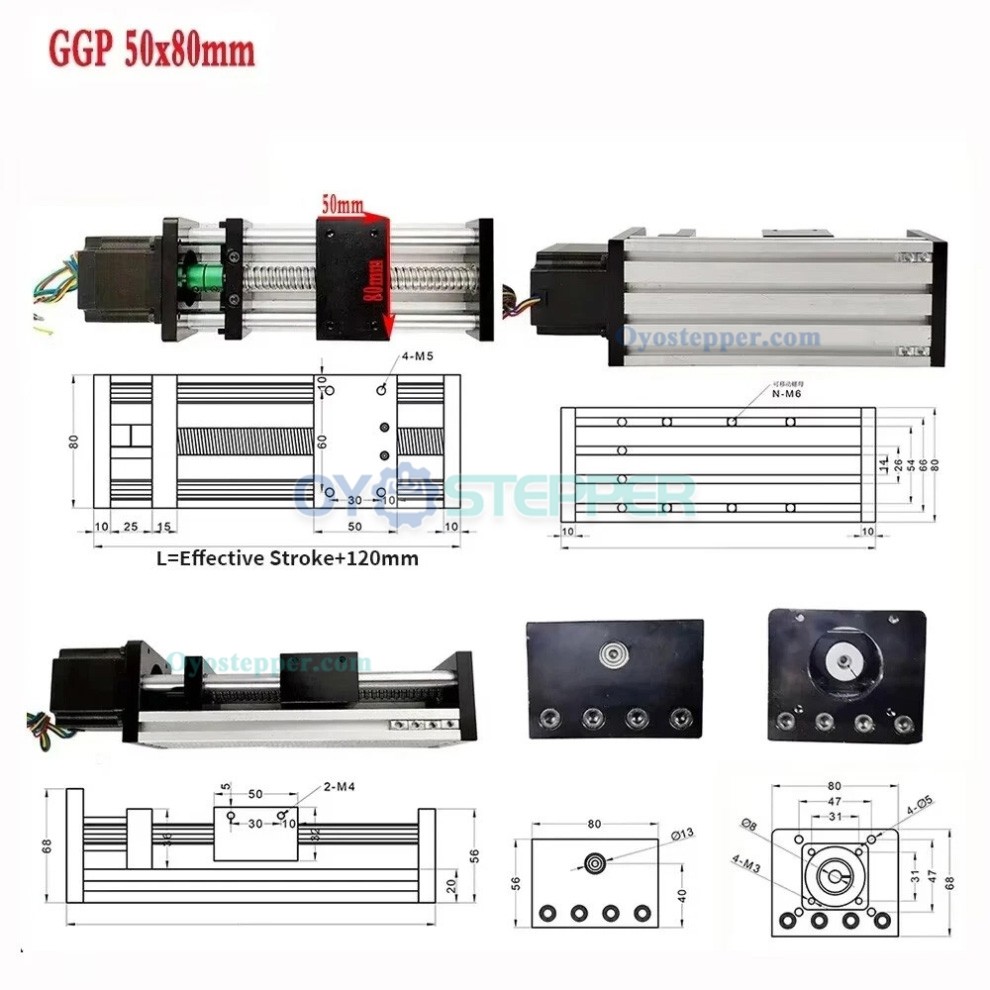 Electric CNC Linear Slide Table Motorized Ballscrew 1605 Motion Module with NEMA23 57mm Stepper Motor Electric CNC Linear Slide Table Motorized Ballscrew 1605 Motion Module with NEMA23 57mm Stepper Motor