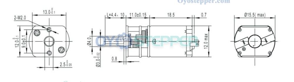 6V 12V Brushed DC Gear Motor Brush PMDC Motor 0.5kg.cm 12mm*29.6mm