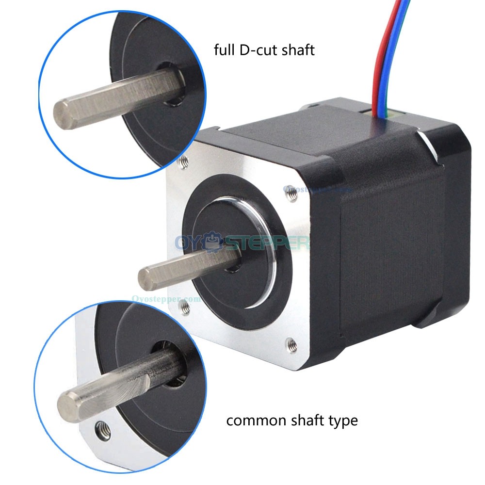 Full D-cut Shaft Nema 17 Stepper Motor Bipolar 0.9 Deg 46Ncm (65.1oz.in) 2A 2.9V 42x42x48mm 4 Wires