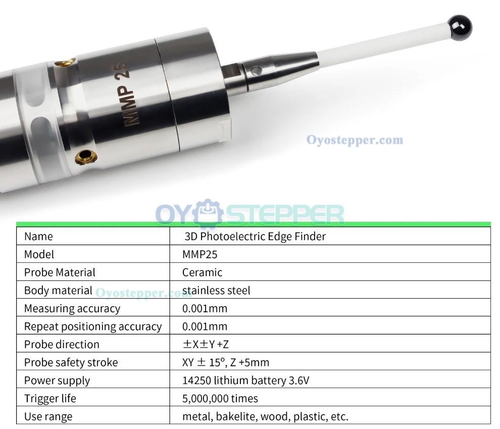 MMP25 3D Edge Finder Touch Probe Trigger with Ceramic Probe Accuracy 0.001mm