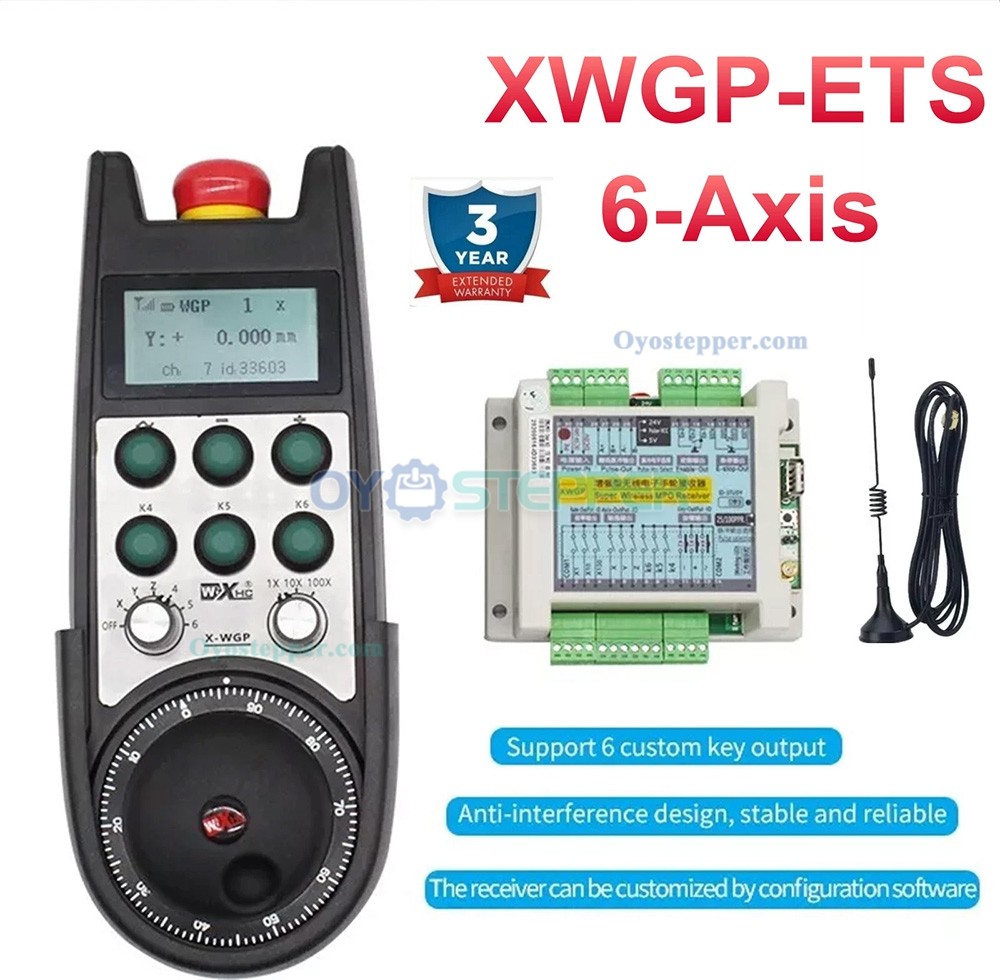 XWGP-ETS 6 Axis Electronic CNC Wireless MPG Handwheel Manual Pulse Generator
