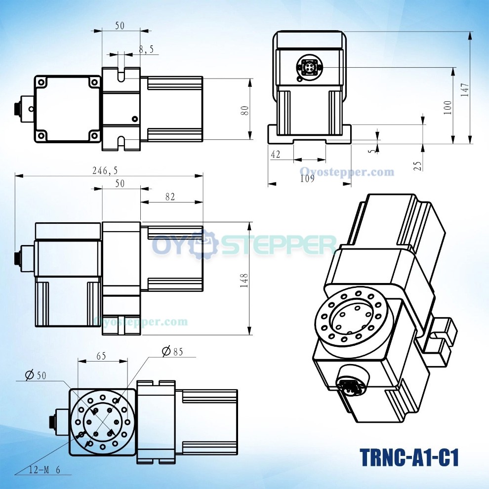 TRNC-A1-C1 CNC 4th 5th A C Rotary Axis Gearbox 50:1 Harmonic Drive Reducer Dividing Head TRNC-A1-C1 CNC 4th 5th A C Rotary Axis Gearbox 50:1 Harmonic Drive Reducer Dividing Head