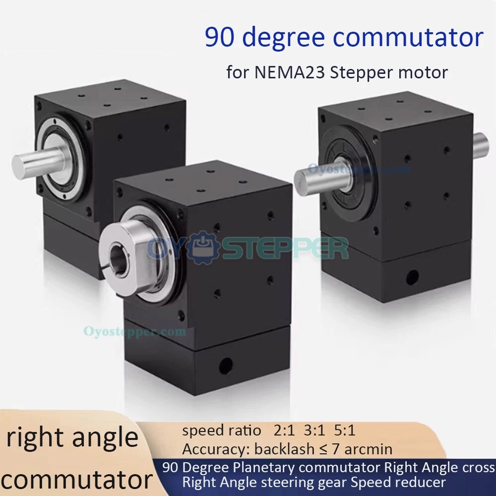 NEMA23 Right Angle Commutator Bevel Gearbox Ratio 90 Degree 2:1/3:1/5:1 Gear Reducer Planetary Commutator NEMA23 Right Angle Commutator Bevel Gearbox Ratio 90 Degree 2:1/3:1/5:1 Gear Reducer Planetary Commutator