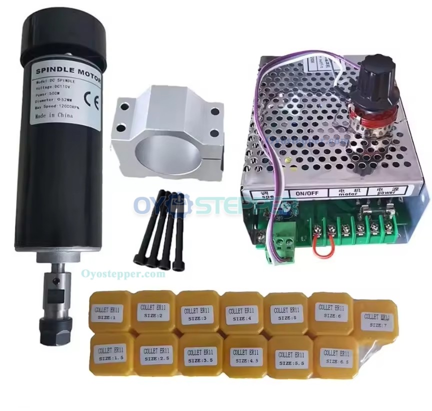 500W Air Cooled CNC Spindle Motor Kit 12000 RPM ER11 with Power Supply for PCB Engraving 500W Air Cooled CNC Spindle Motor Kit 12000 RPM ER11 with Power Supply for PCB Engraving